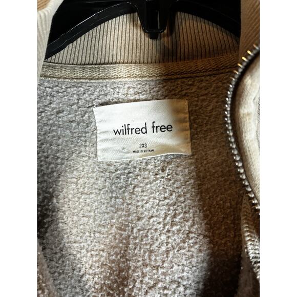 Aritzia Wilfred Free Sweater Beige Fuzzy Half Zip 2XS Streetwear Chic Neutral - Picture 2 of 7